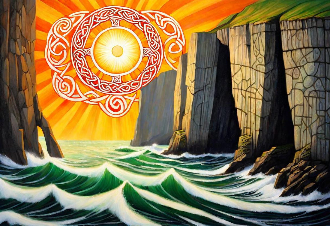 Sun of the Cliffs shown at A4 scale in a room