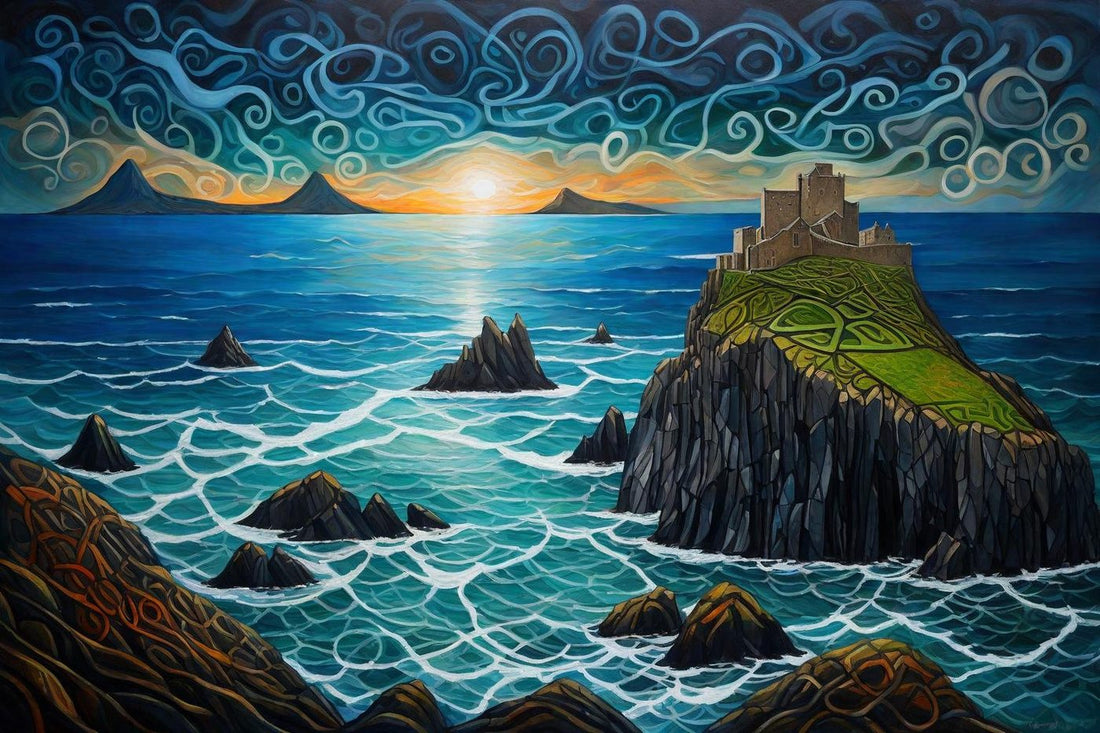 Castle over the Atlantic shown at A4 scale in a room