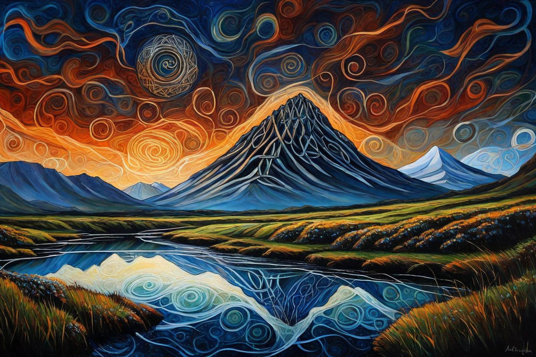 Fire behind the Peaks shown at A4 scale in a room