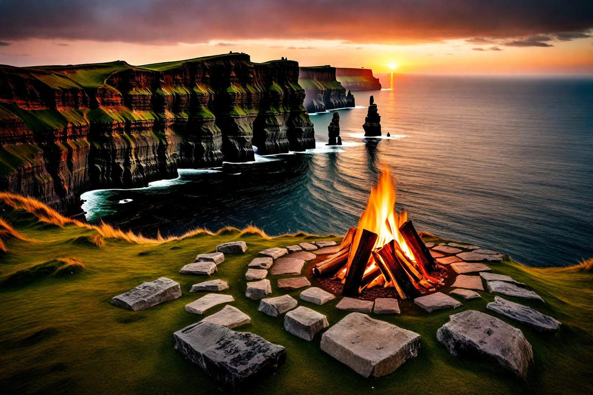 Fire on the Headland shown in a black frame