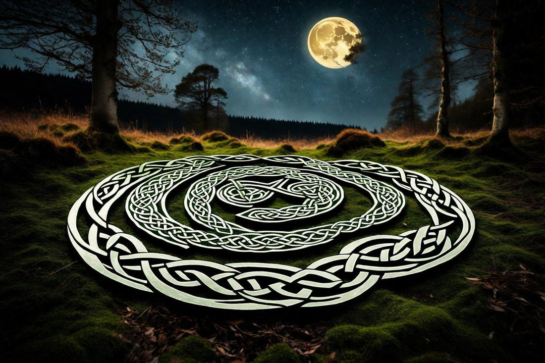 Moonlit Emblem shown at A4 scale in a room