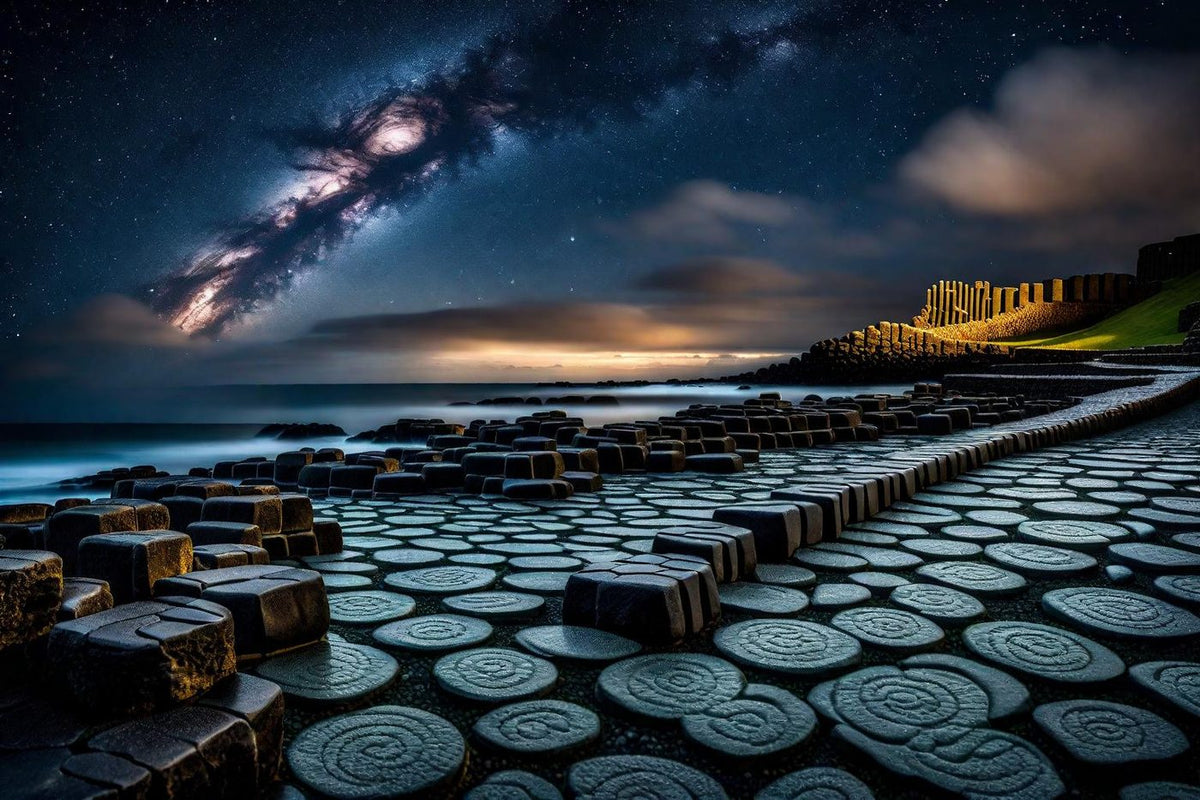 Stars over the Causeway shown in a black frame