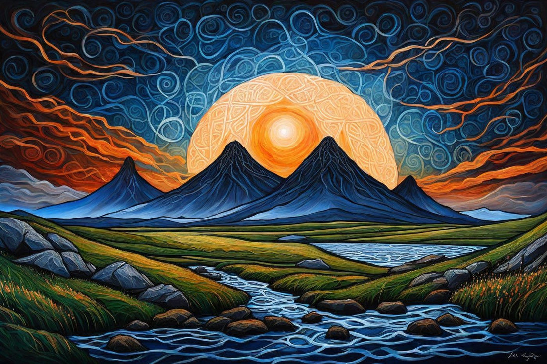 Sun behind the Mountain shown at A4 scale in a room