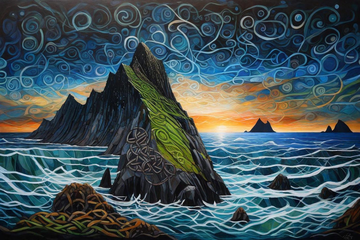 The Needle Island shown in a black frame