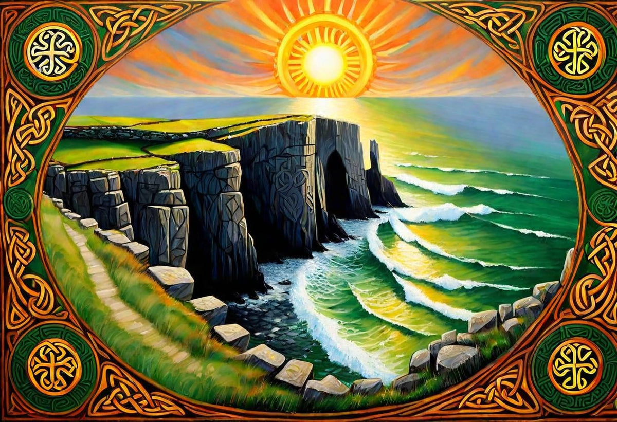 The Sunlit Path shown in a black frame