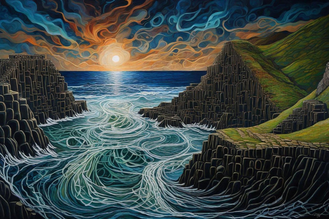 The Tidal Labyrinth shown at A4 scale in a room