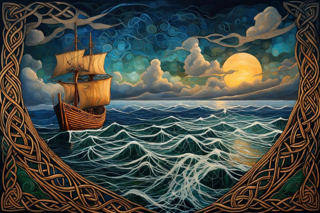 The Voyage West shown at A4 scale in a room