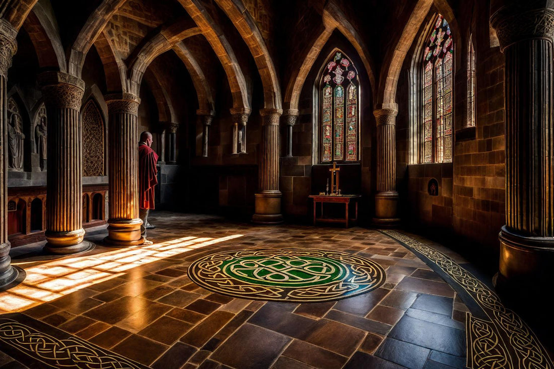 The Sacred Hall shown at A4 scale in a room